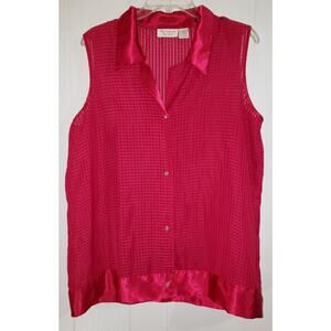 Victoria's Secret size large raspberry red sheer blouse